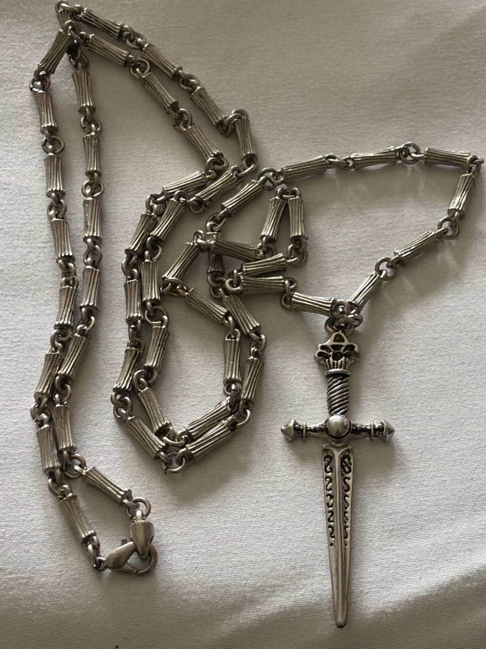 Silver Sword Pendant Necklace - Silver